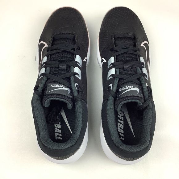 Nike HyperDiamond 4 Softball Cleats Shoes Black White Toe Drag Women's 9 - Picture 6 of 10